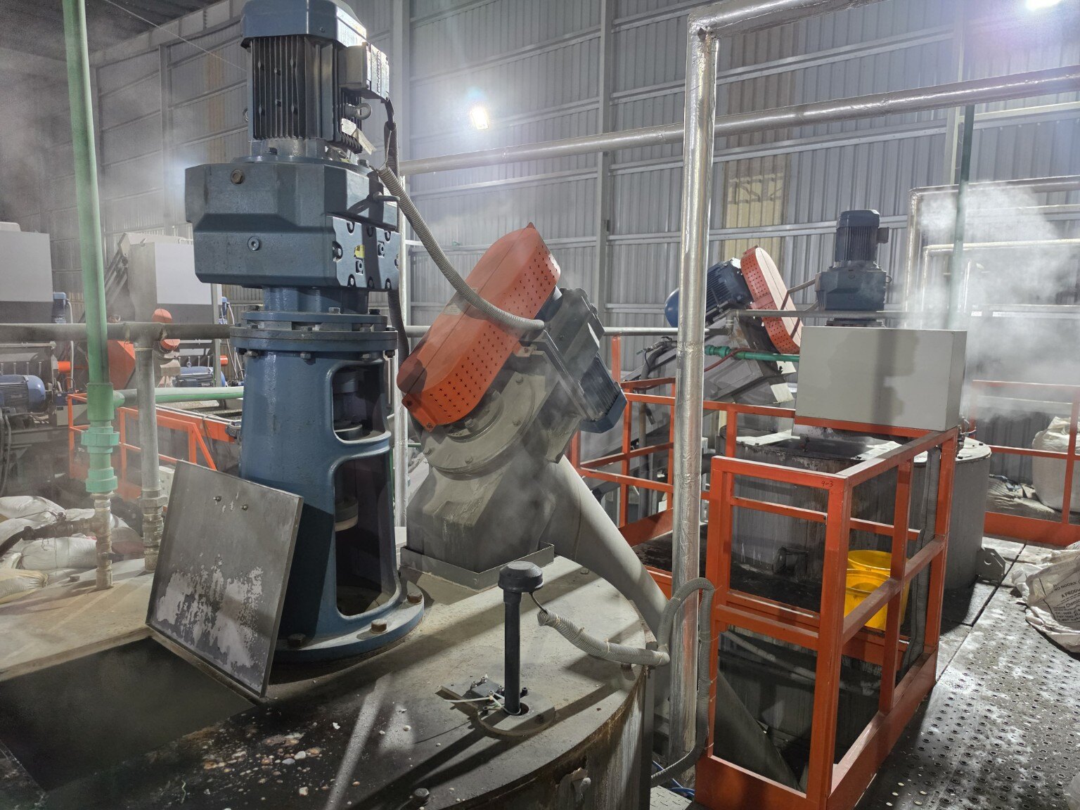 Washing & processing stage of PET recycling